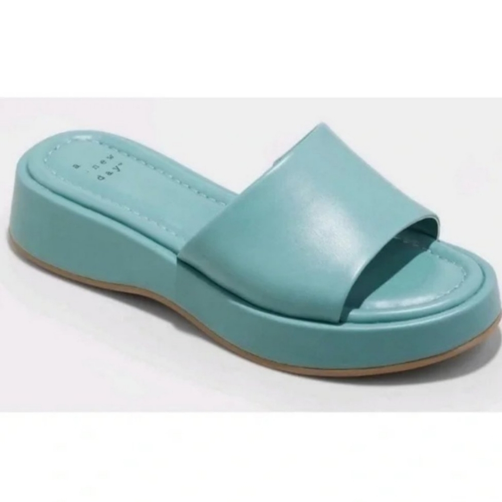 🆕️Carlita Wedge Platform Slide Sandals - A New Day, Blue